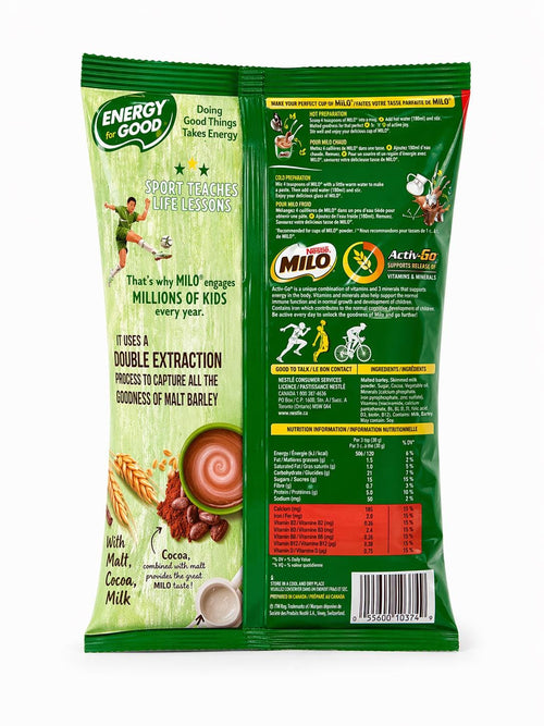 800g Sachet Milo from Ghana | Authentic Chocolate Malt Drink Powder | African Breakfast Energy Beverage | Rich Cocoa Malt Drink Mix