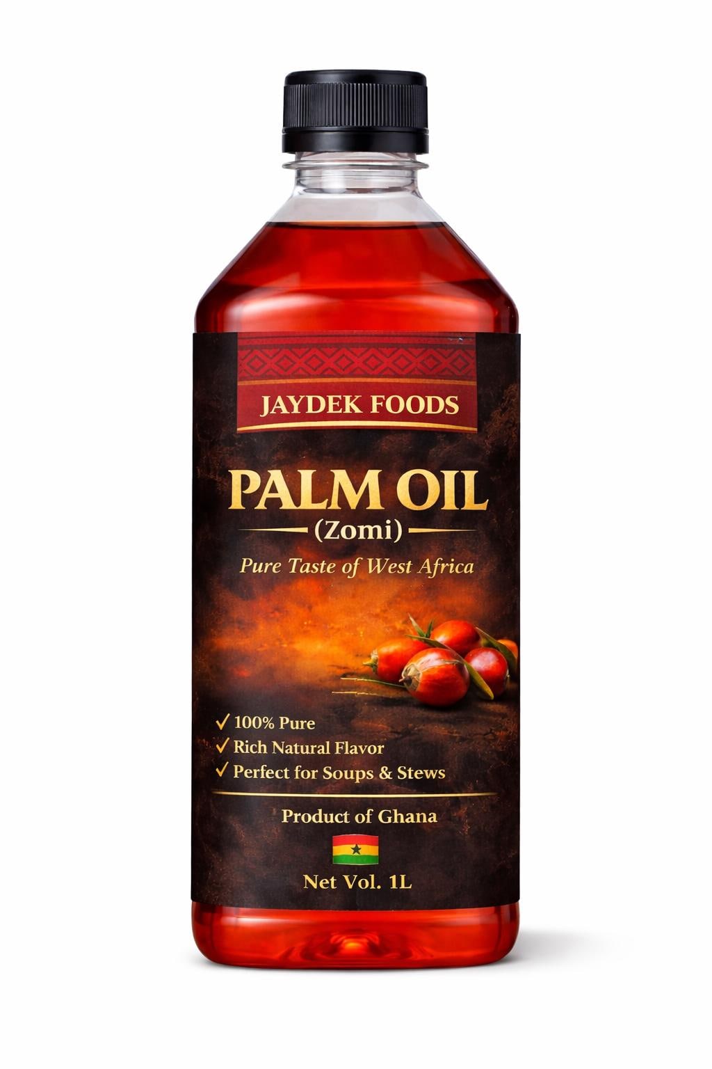 Red Palm Oil from Ghana (Zomi) | Pure Unrefined African Palm Oil | Traditional Cooking Oil for West African Dishes