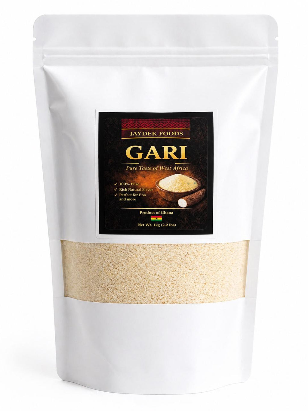 Authentic Ghana Gari Cassava Flour ' Fine & Crunchy African Gari for Eba and Soakings Natural Gluten-Free West African Staple Food