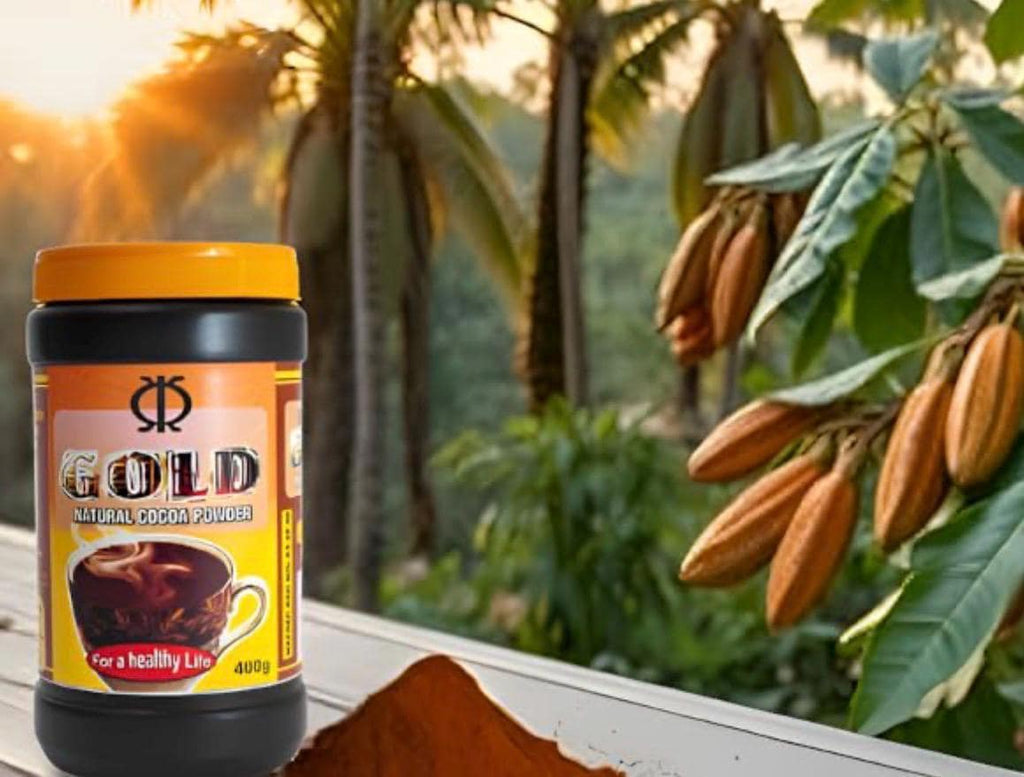Brown Gold Cocoa Powder 400g | Product of Ghana | Pure Unsweetened Cocoa Powder | African Hot Chocolate &Cocoa | Natural Chocolate Drink Mix