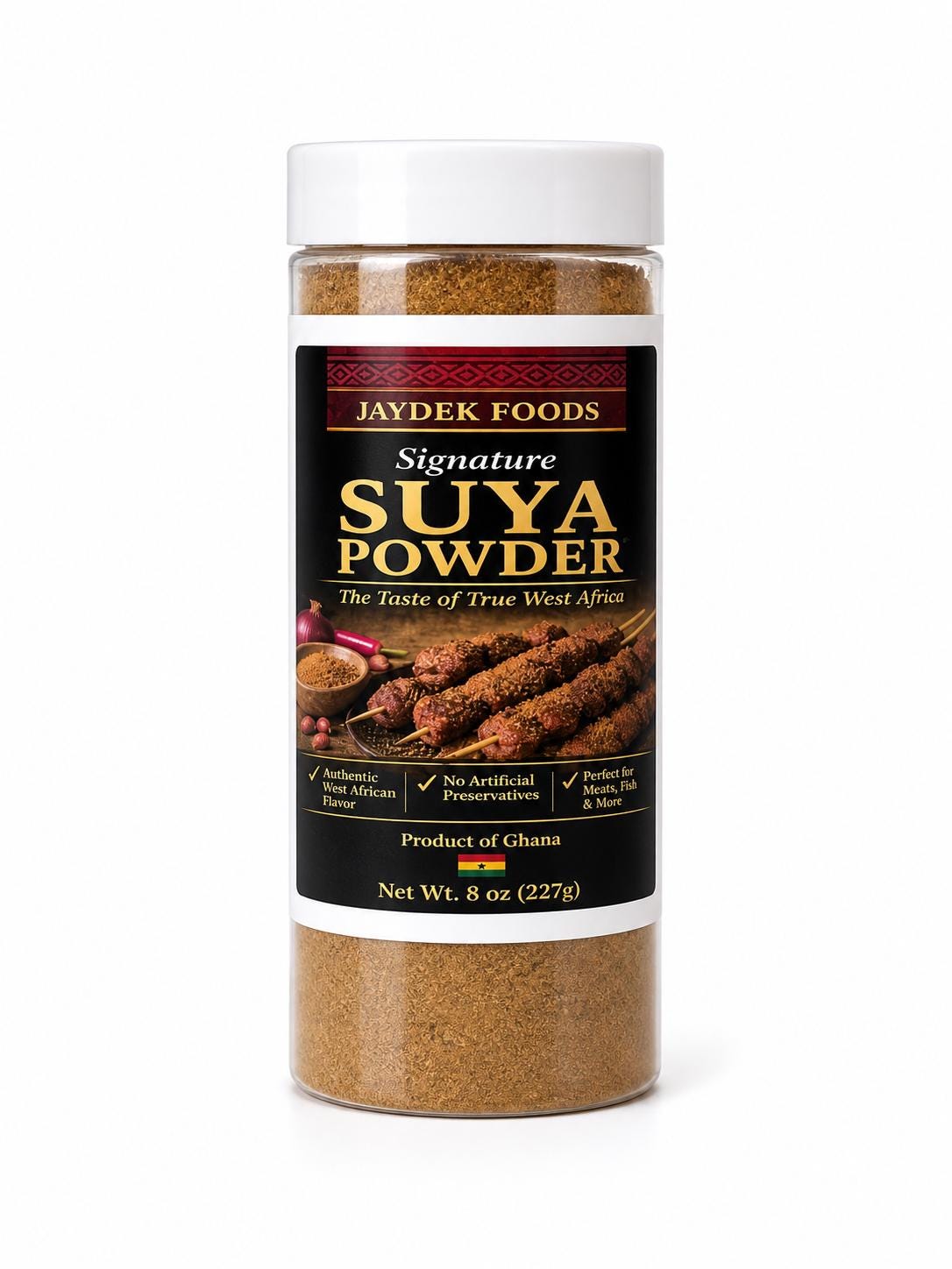 Jaydek Foods Suya Powder | Authentic African Suya Spice | Nigerian Yaji Seasoning | BBQ Meat Rub | Spicy Peanut Blend | Grill Seasoning