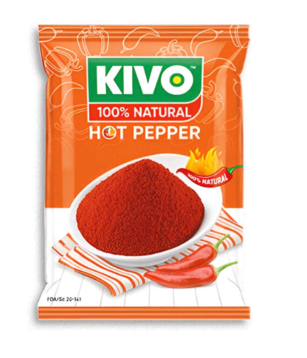 Kivo 100% Natural Hot Pepper Sauce Mini Sachets (12 Pack) | African Chili Sauce Pack | Spicy Pepper Condiment | Travel Size Hot Sauce Packet
