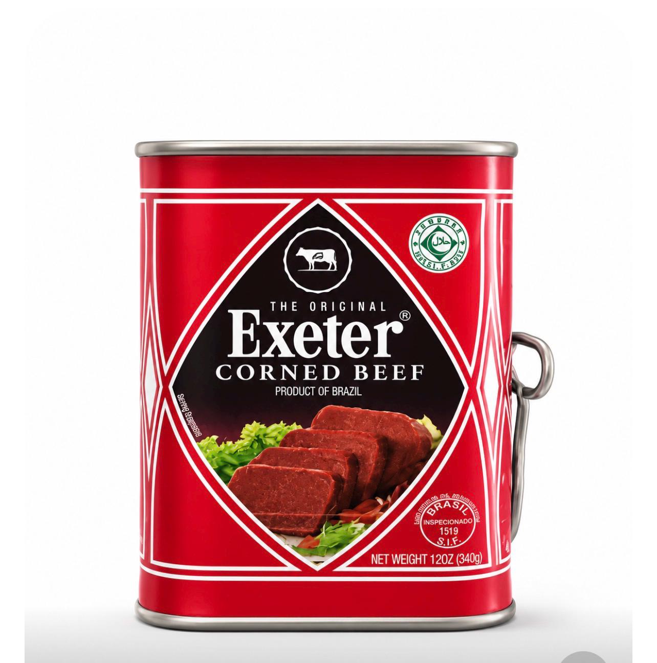 Exeter Corned Beef 12oz | Premium Canned Corned Beef | Ready to Eat Protein | African & Caribbean Pantry Staple