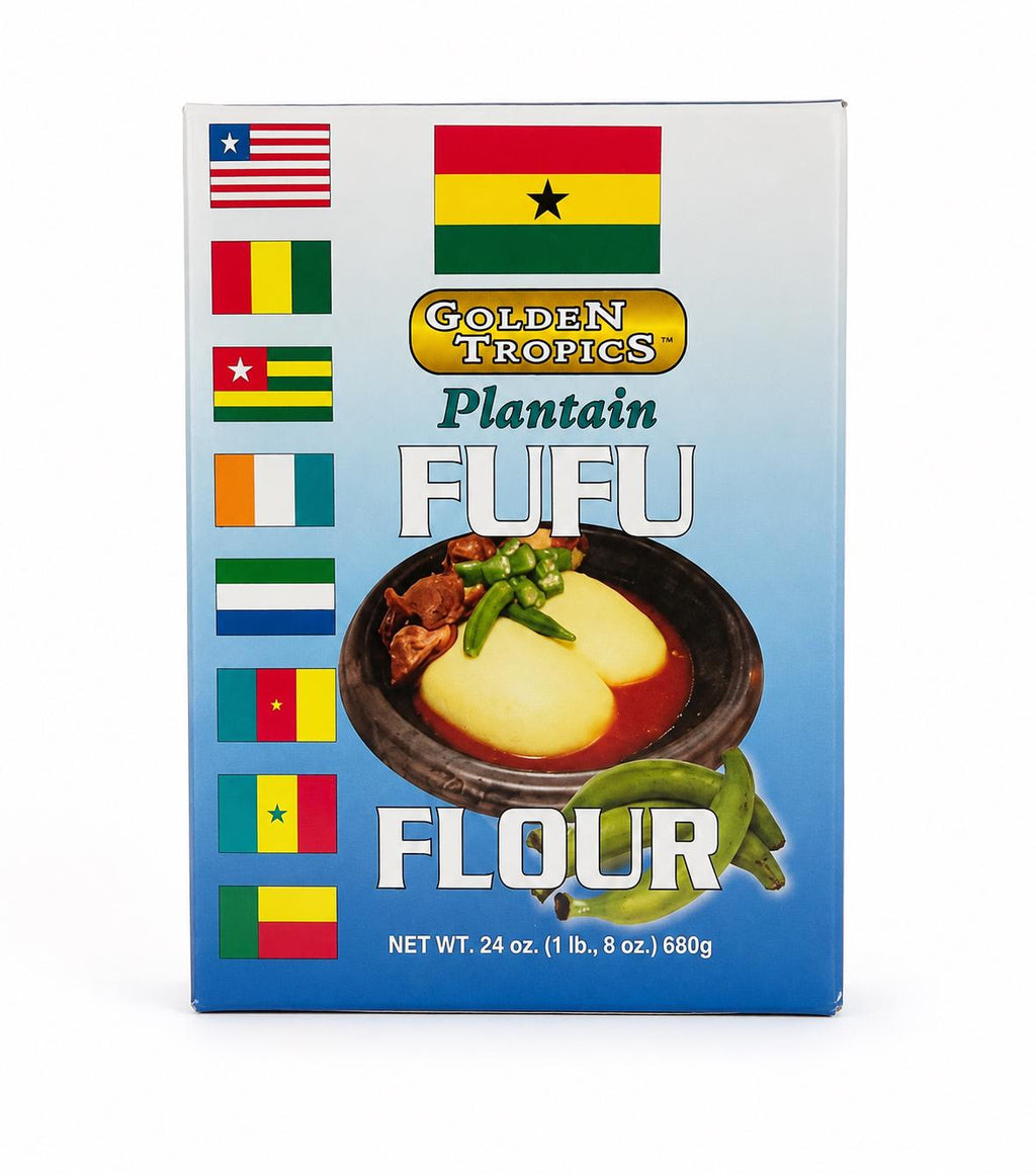 Golden Tropics Plantain Fufu Flour | Authentic African Fufu Mix | Plantain Flour | West African Swallow | Traditional Ghana & Nigerian Food