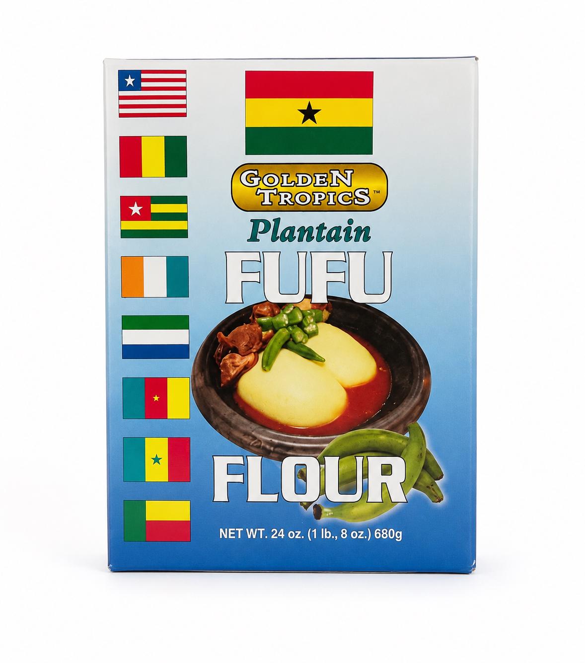 Golden Tropics Plantain Fufu Flour | Authentic African Fufu Mix | Plantain Flour | West African Swallow | Traditional Ghana & Nigerian Food