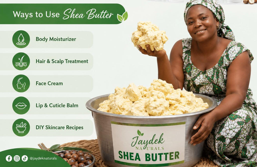 Raw Unrefined Shea Butter from Ghana | 1 lb Organic Moisturizer for Skin, Hair