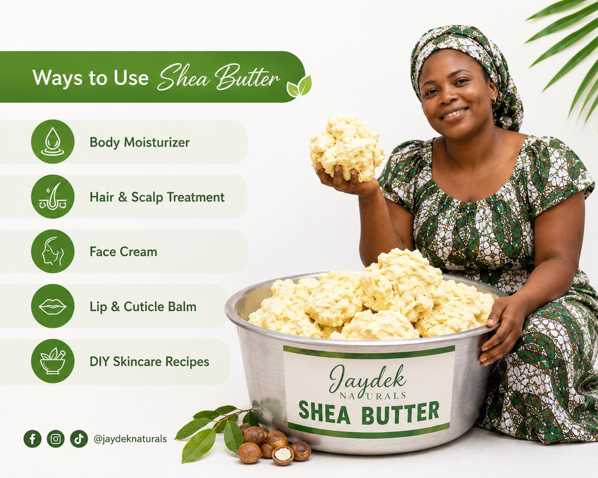 Raw Unrefined Shea Butter from Ghana | 1 lb Organic Moisturizer for Skin, Hair
