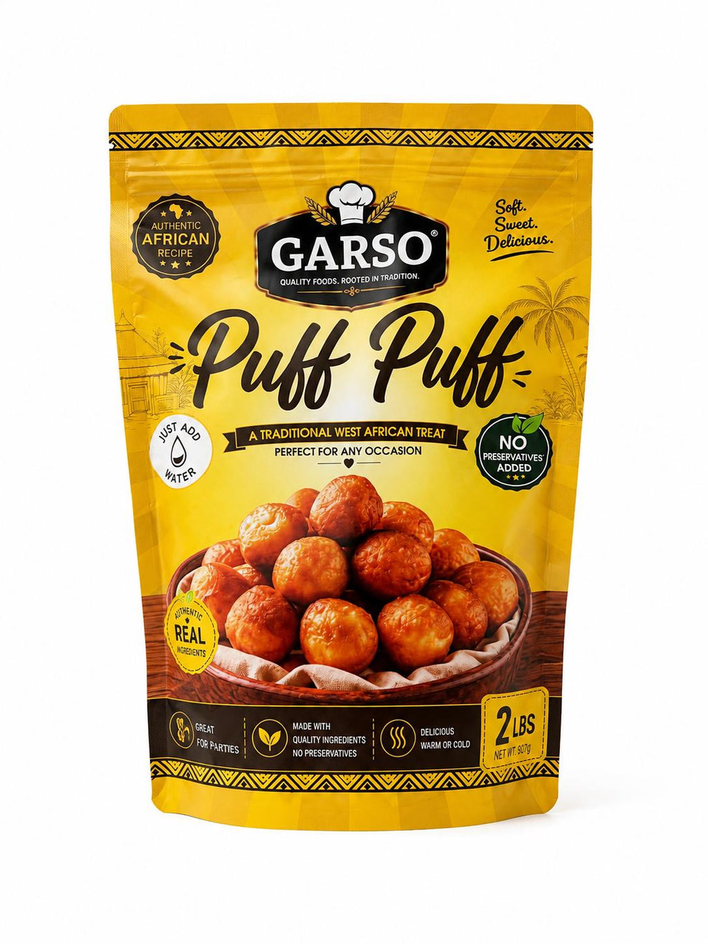 African Puff Puff Mix 2 lb | Nigerian Puff Puff Powder | Ghanaian Puff Puff Mix | West African Fried Dough Mix | Easy Puff Puff Flour